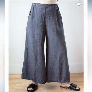 CP Shades Cropped Wendy Pant In Carbon Hemp Linen Womens Medium Gray